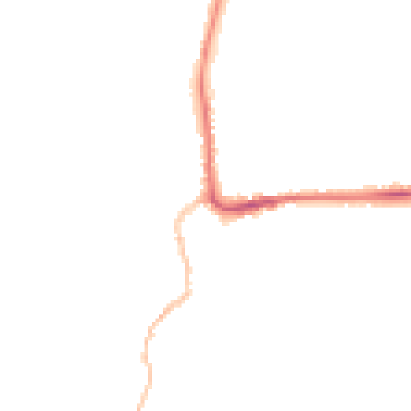 Night-time road noise heatmap for IP28 7ER