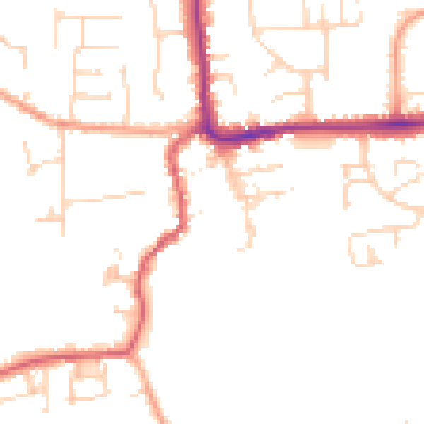 Daytime road noise heatmap for IP28 7HB