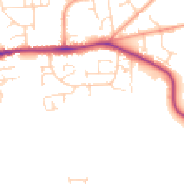 Daytime road noise heatmap for IP28 7LG