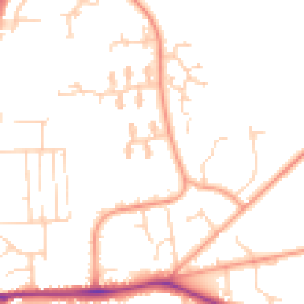Daytime road noise heatmap for IP28 7NW