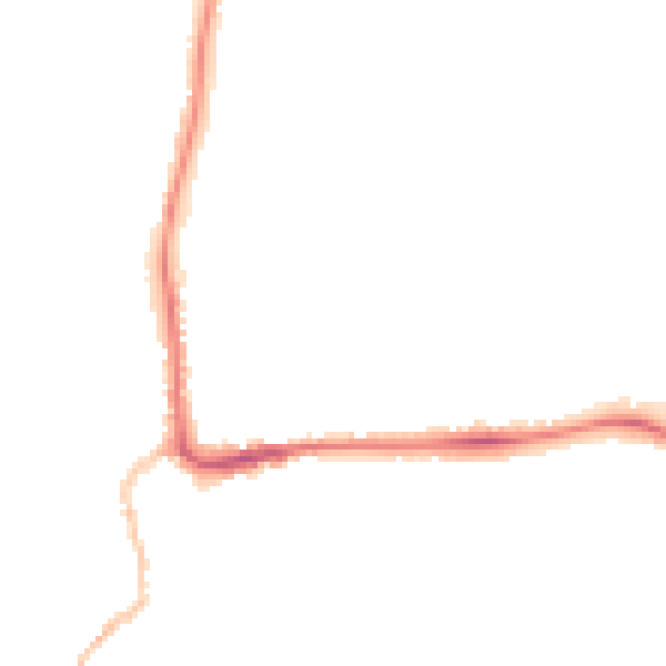 Night-time road noise heatmap for IP28 7PZ