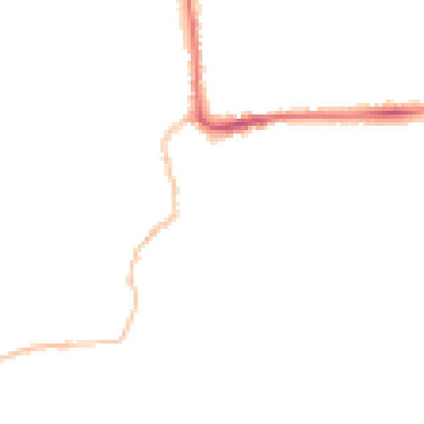 Night-time road noise heatmap for IP28 7QG