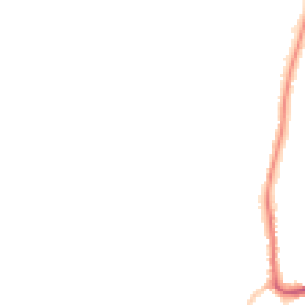 Night-time road noise heatmap for IP28 7RJ