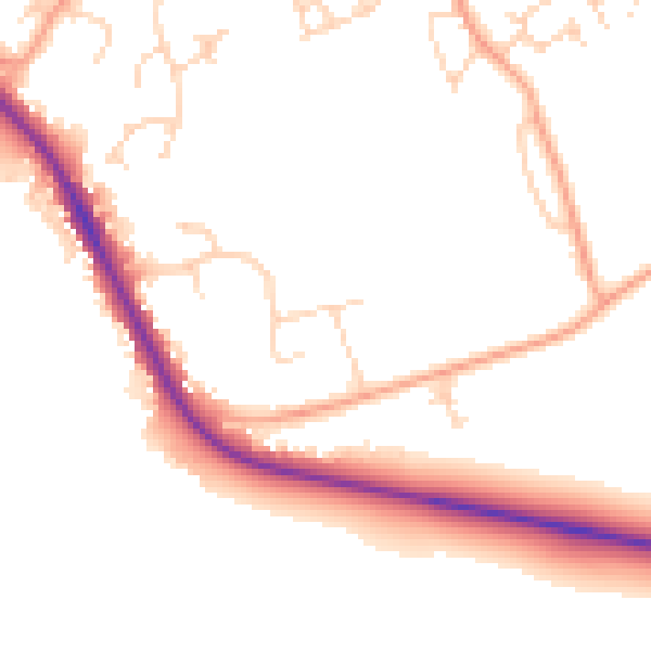 Daytime road noise heatmap for IP28 8AB