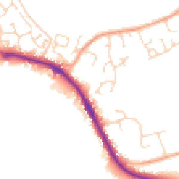 Daytime road noise heatmap for IP28 8AG
