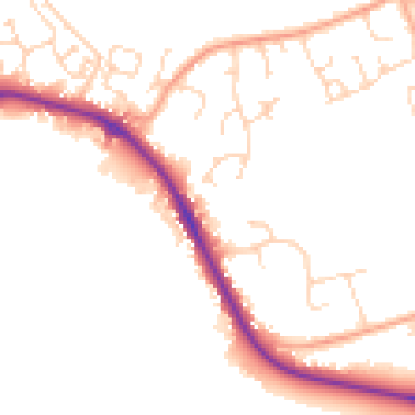 Daytime road noise heatmap for IP28 8AH