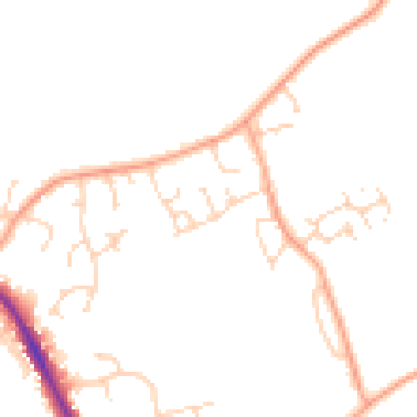 Daytime road noise heatmap for IP28 8BB