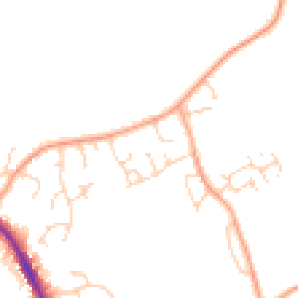 Daytime road noise heatmap for IP28 8BD