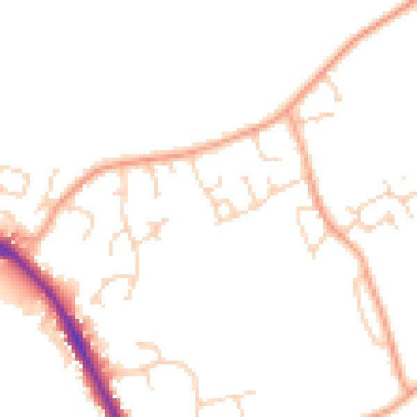 Daytime road noise heatmap for IP28 8BE