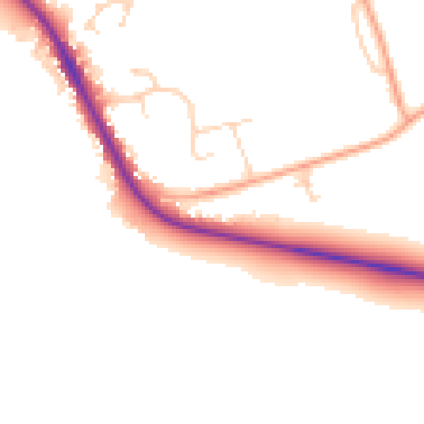 Daytime road noise heatmap for IP28 8EJ