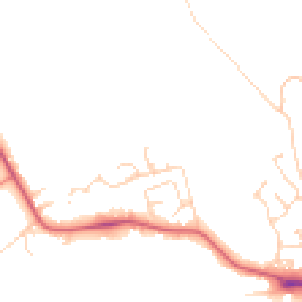 Daytime road noise heatmap for IP28 8FB