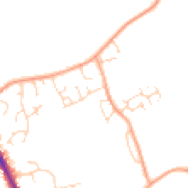 Daytime road noise heatmap for IP28 8FE