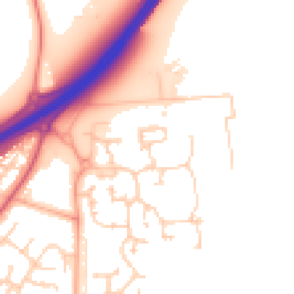 Daytime road noise heatmap for IP28 8FY