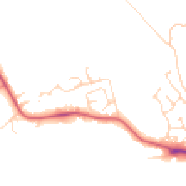 Daytime road noise heatmap for IP28 8HL