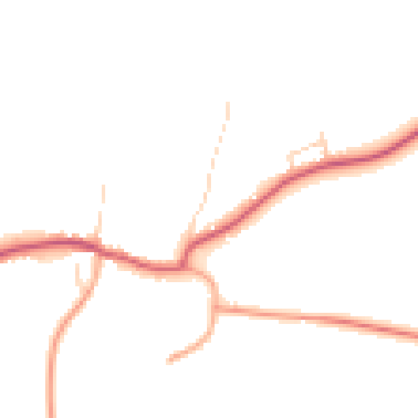 Daytime road noise heatmap for IP28 8HY