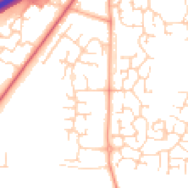 Daytime road noise heatmap for IP28 8JT