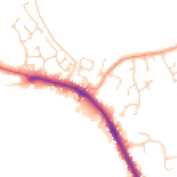 Daytime road noise heatmap for IP28 8RL