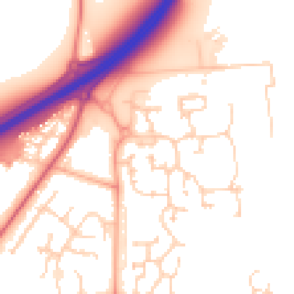 Daytime road noise heatmap for IP28 8SL