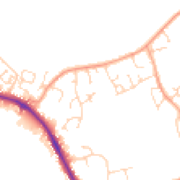 Daytime road noise heatmap for IP28 8UF