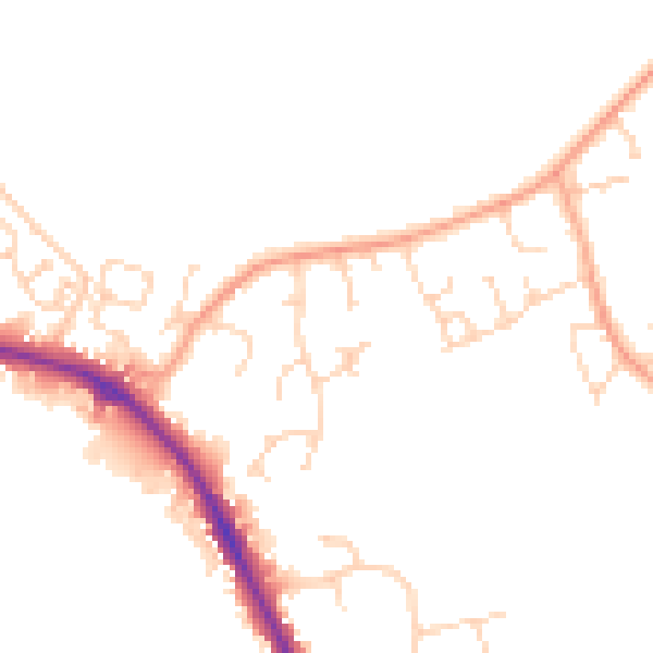 Daytime road noise heatmap for IP28 8UG