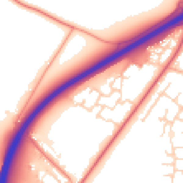 Daytime road noise heatmap for IP28 8WT