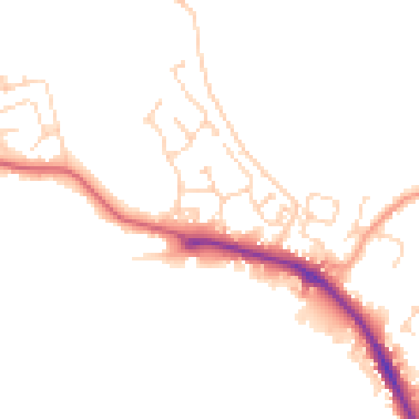 Daytime road noise heatmap for IP28 8YF
