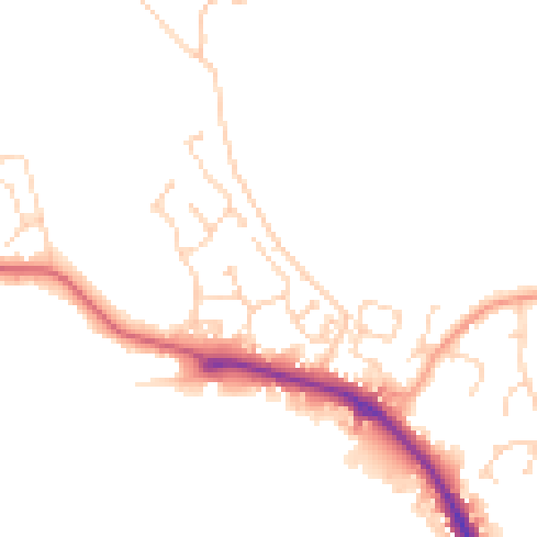 Daytime road noise heatmap for IP28 8YQ
