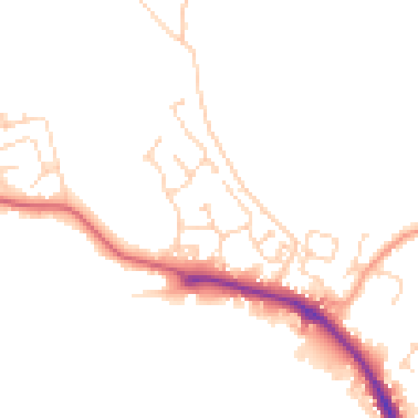 Daytime road noise heatmap for IP28 8YS