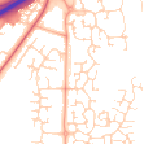Daytime road noise heatmap for IP28 8YT