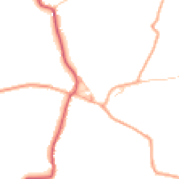 Daytime road noise heatmap for IP29 4DH