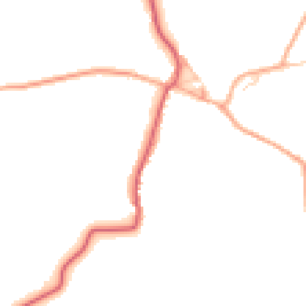 Daytime road noise heatmap for IP29 4DJ