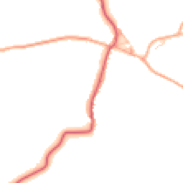 Daytime road noise heatmap for IP29 4DL