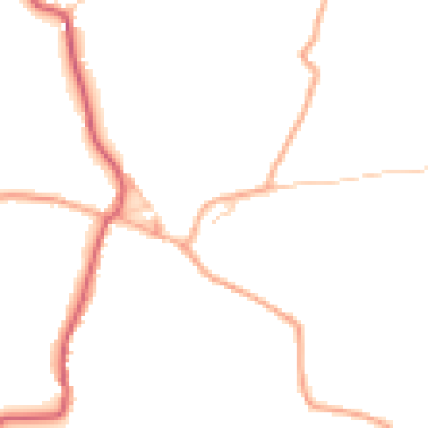 Daytime road noise heatmap for IP29 4DR