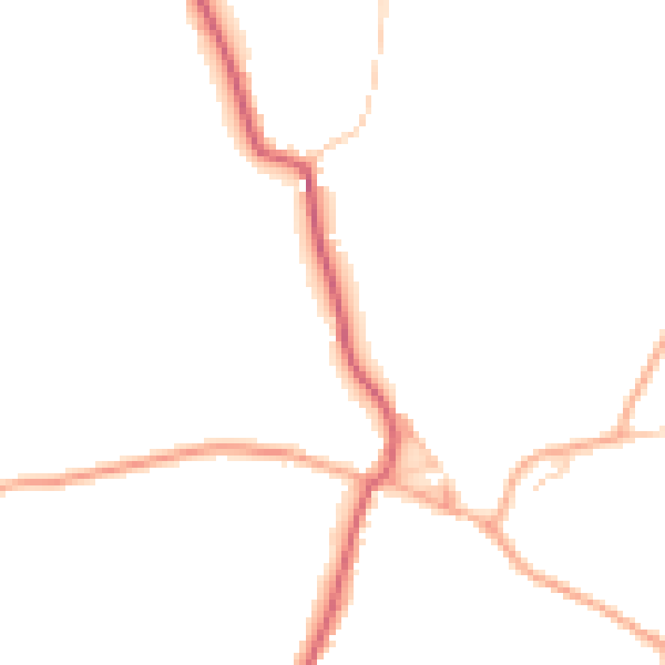 Daytime road noise heatmap for IP29 4EL