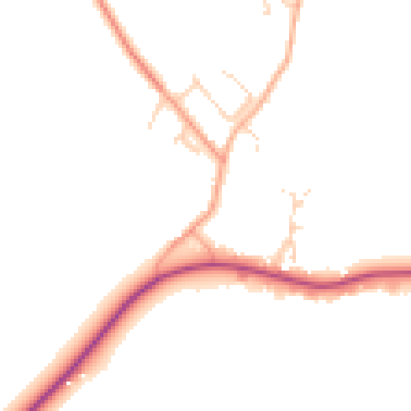 Daytime road noise heatmap for IP29 4UH