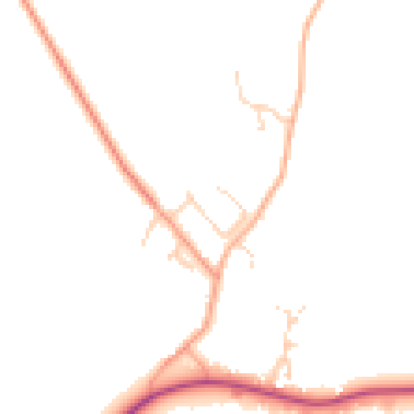 Daytime road noise heatmap for IP29 4UN