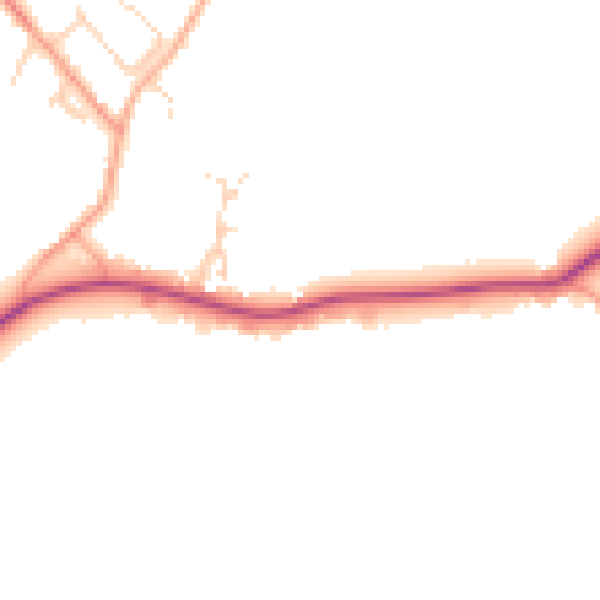 Daytime road noise heatmap for IP29 4UQ
