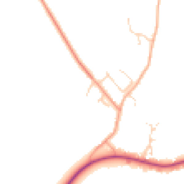 Daytime road noise heatmap for IP29 4UW