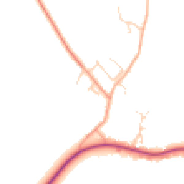 Daytime road noise heatmap for IP29 4UY