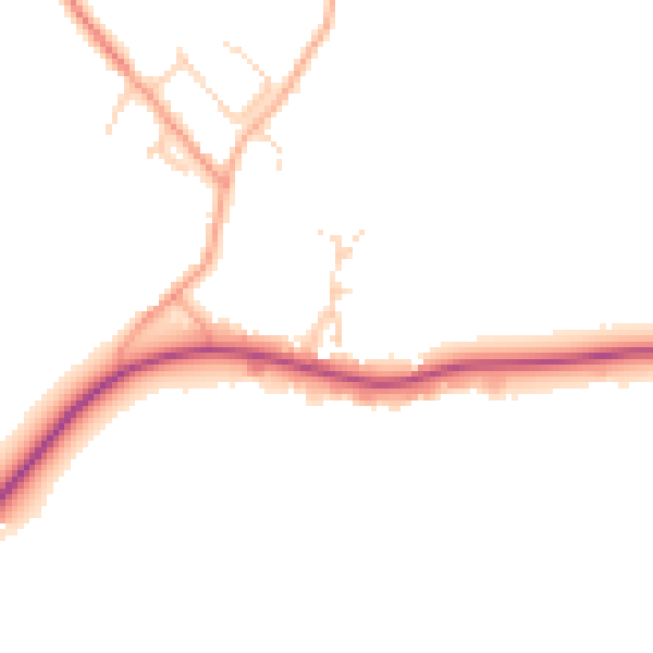 Daytime road noise heatmap for IP29 4WA