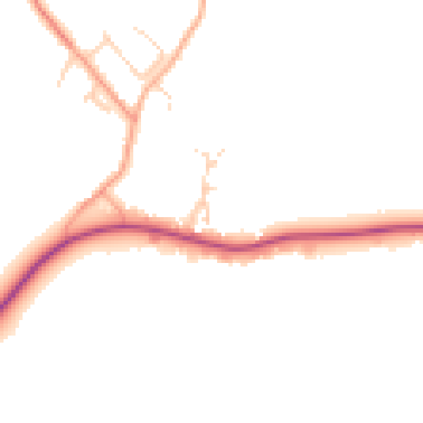Daytime road noise heatmap for IP29 4WB