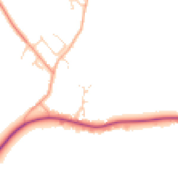 Daytime road noise heatmap for IP29 4WE