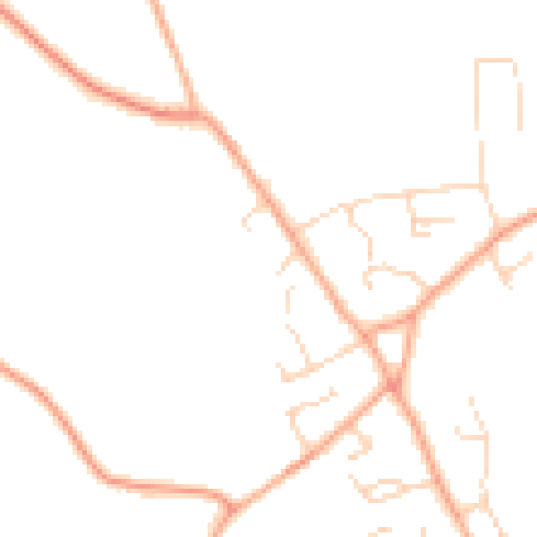 Daytime road noise heatmap for IP29 5AJ