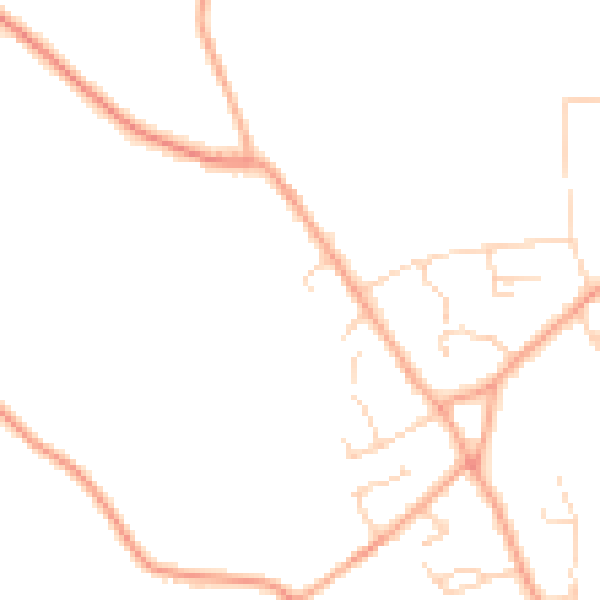 Daytime road noise heatmap for IP29 5AZ