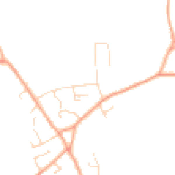 Daytime road noise heatmap for IP29 5DH