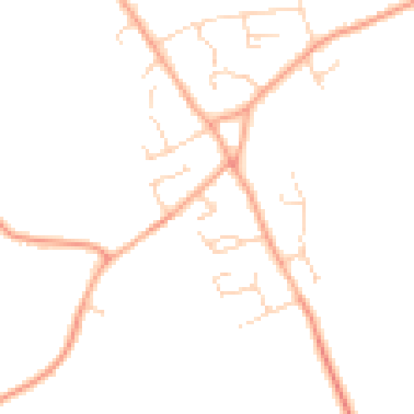 Daytime road noise heatmap for IP29 5DS