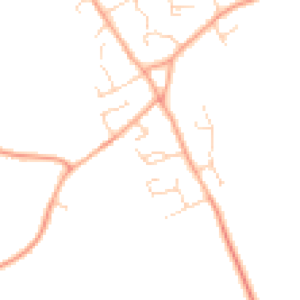 Daytime road noise heatmap for IP29 5DY