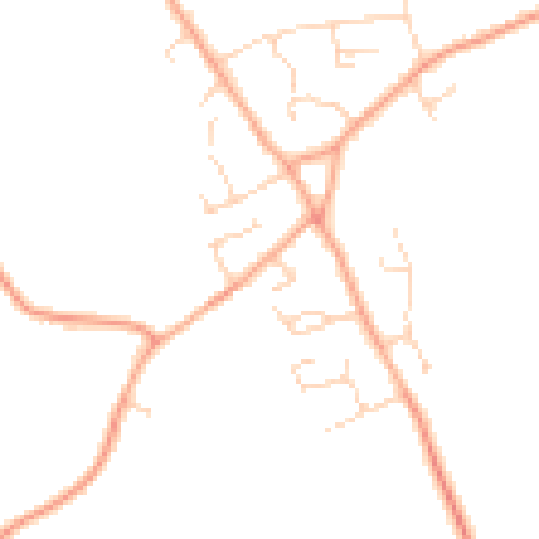 Daytime road noise heatmap for IP29 5DZ
