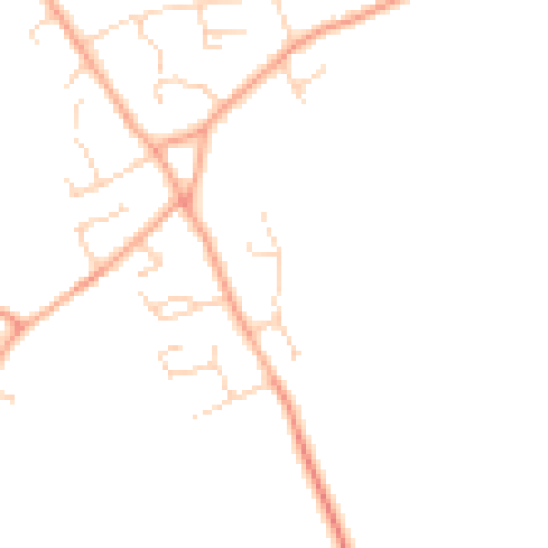 Daytime road noise heatmap for IP29 5ES