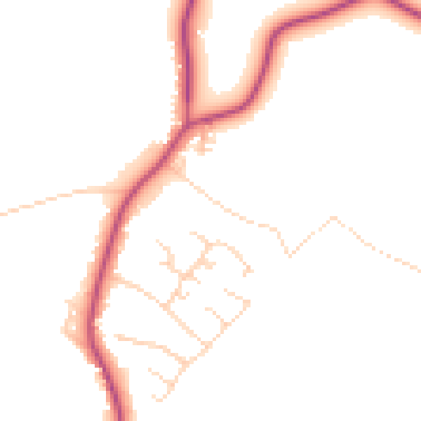 Daytime road noise heatmap for IP29 5PY